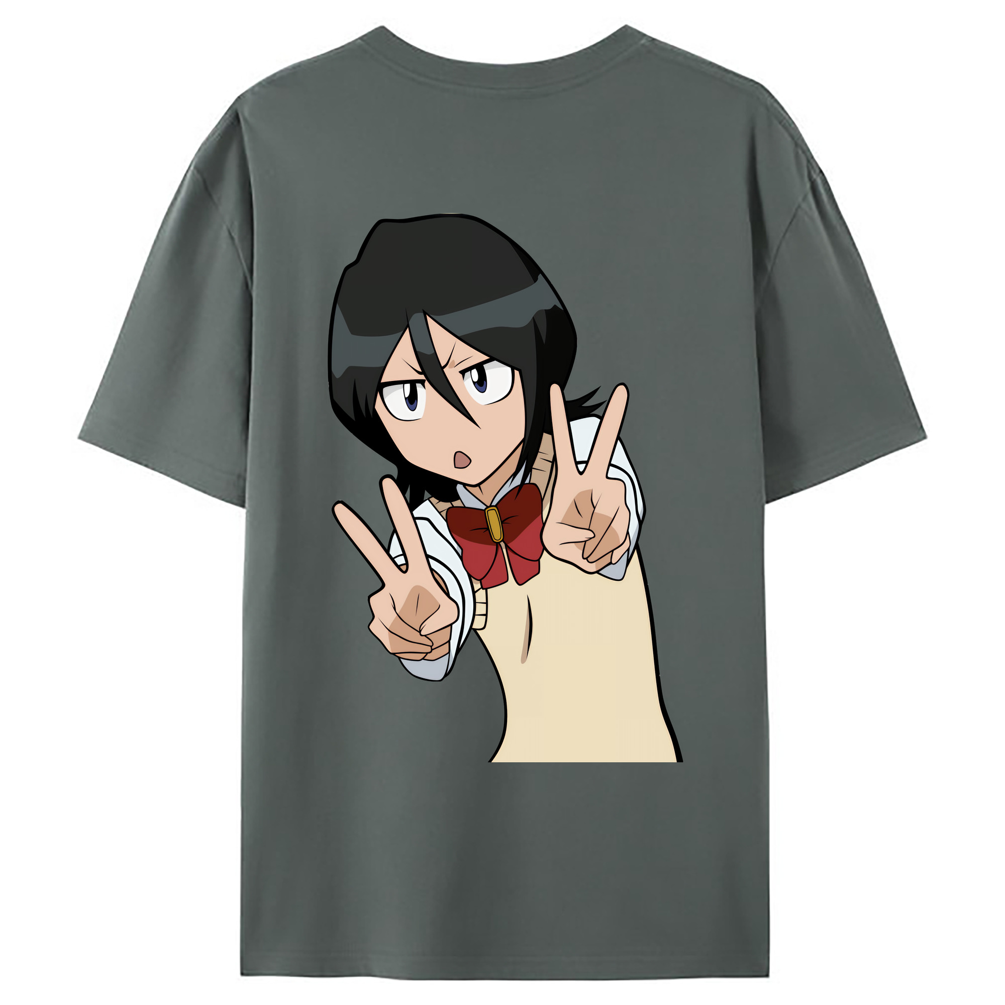（画像用） ブリーチ 朽木ルキア BLEACH Kuchiki Rukia 綿100％ メンズ半袖Tシャツ（バックプリント） 通気性